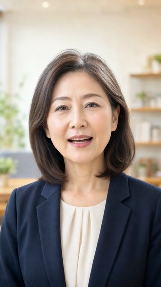 保険・共済・互助会の回答動画。50代の女性が話している画面。